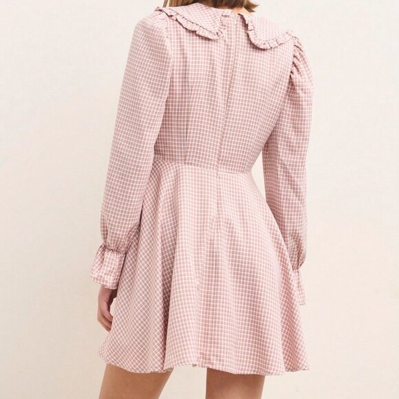 Brown Boho Women's Long Sleeve Ruffled Dress - Picture 2 of 10